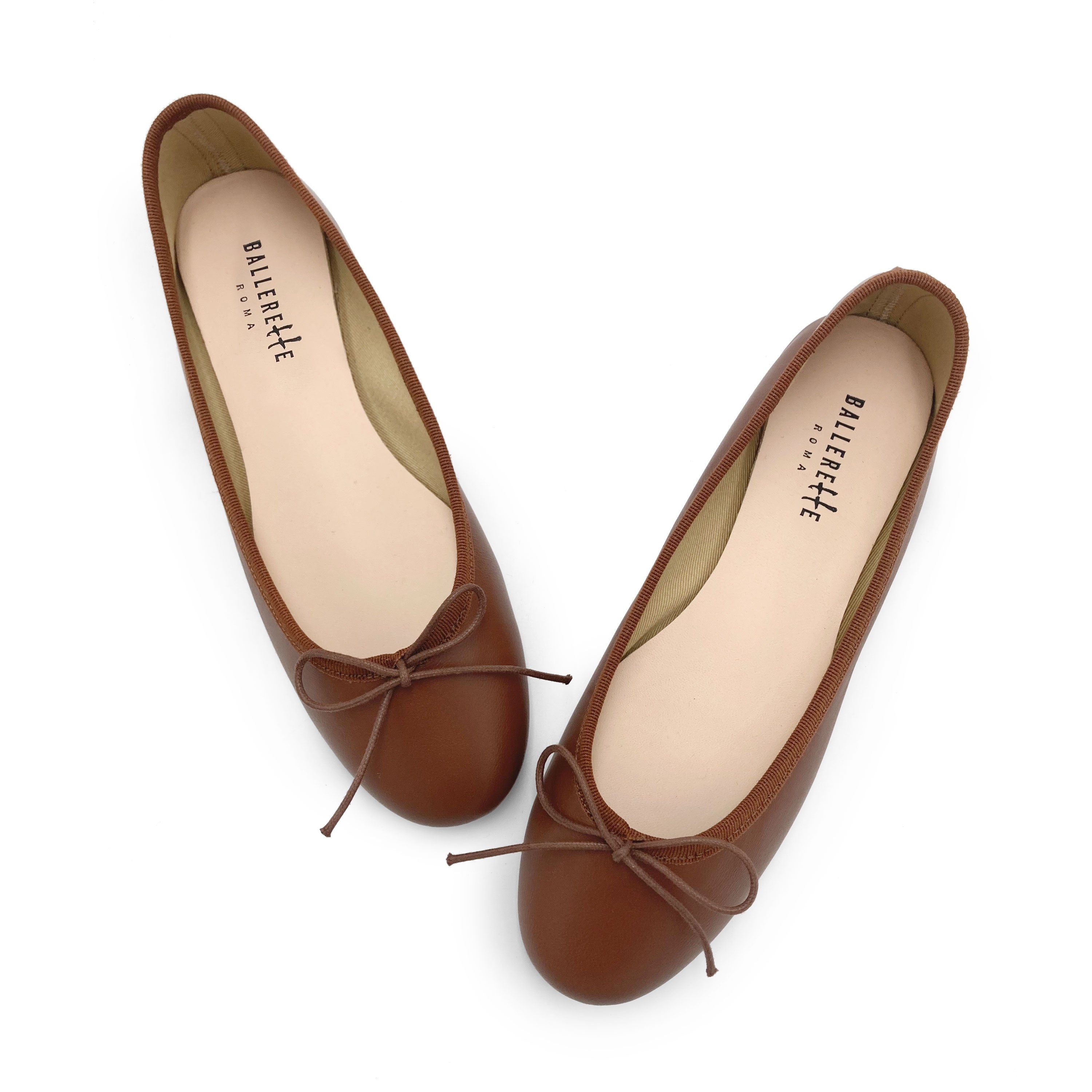 Chocolate Brown Leather Ballet Flats