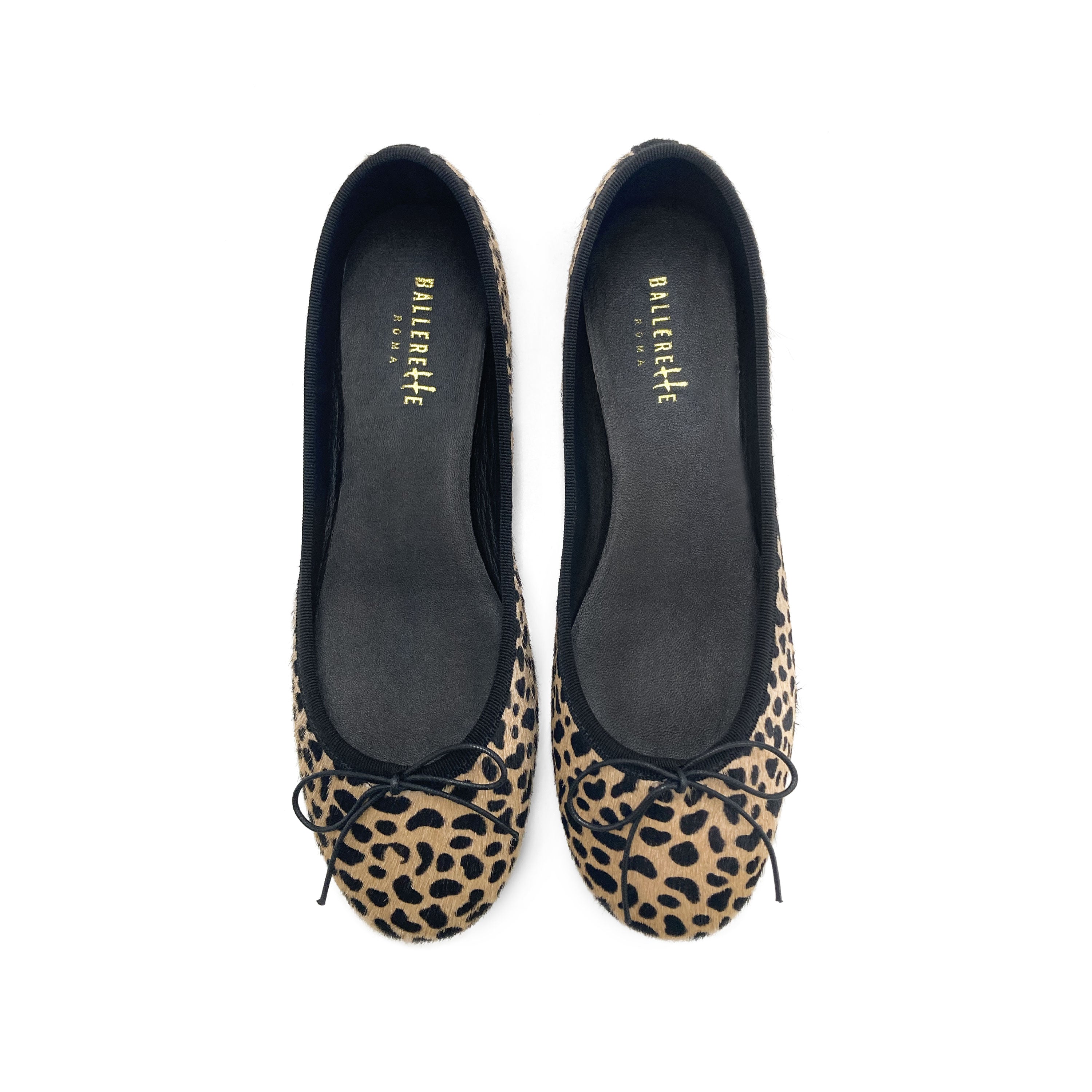 Ballerinas mit Animal-Print aus geflecktem Ponyfell
