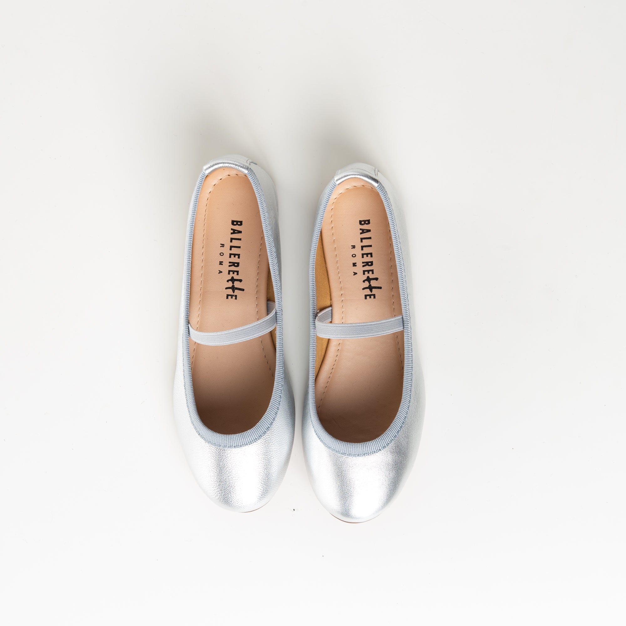 Ballerine bambina argento con elastico
