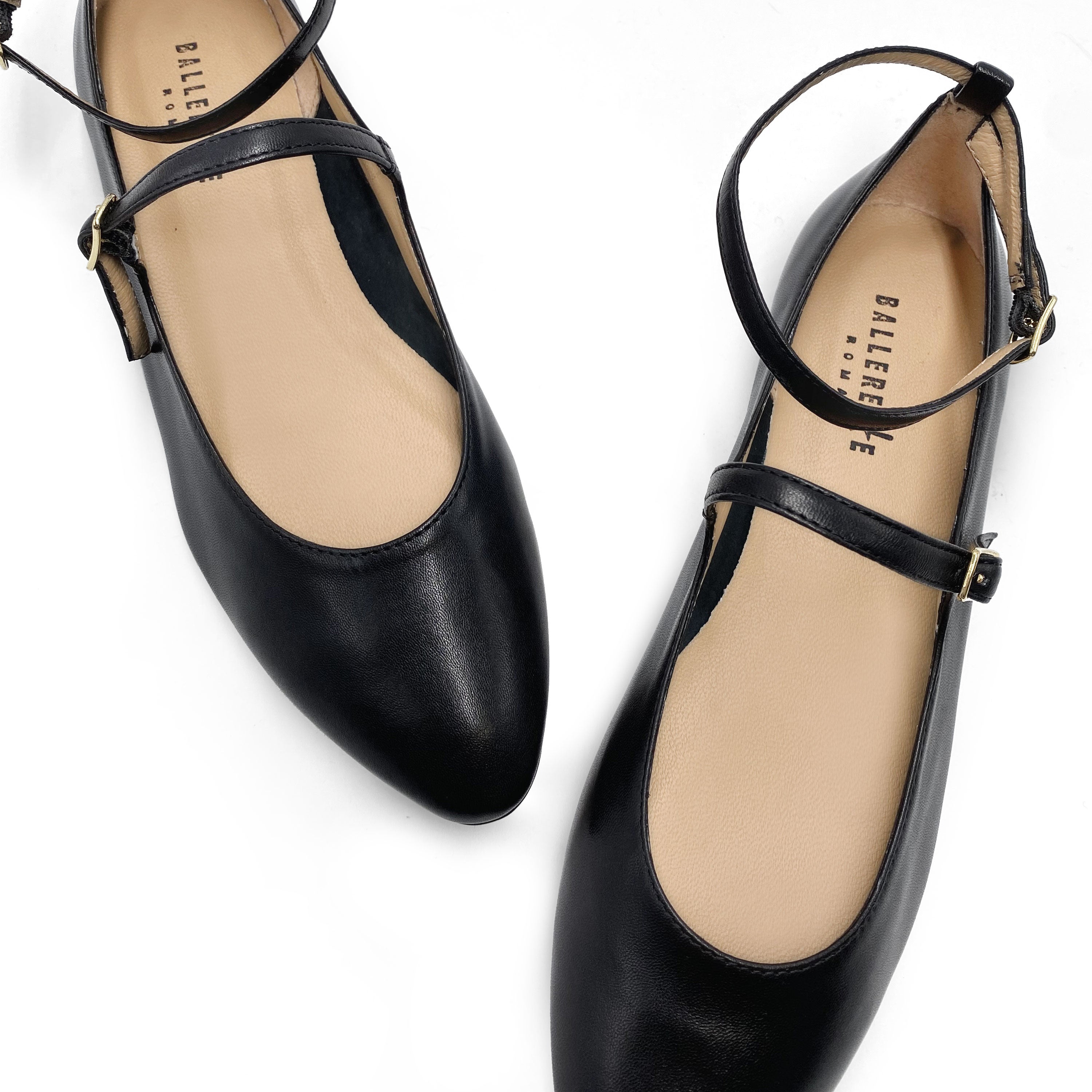 Ballerine Mary Jane nere con cinturini