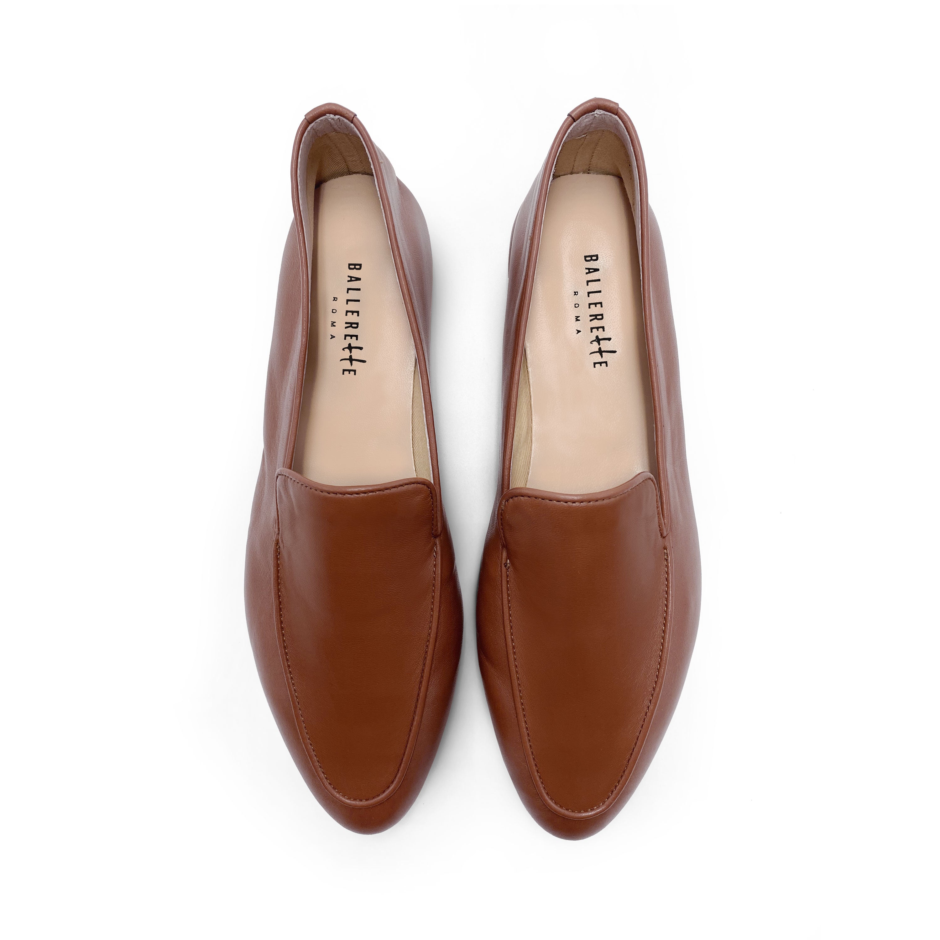 Mocassins femme en cuir marron
