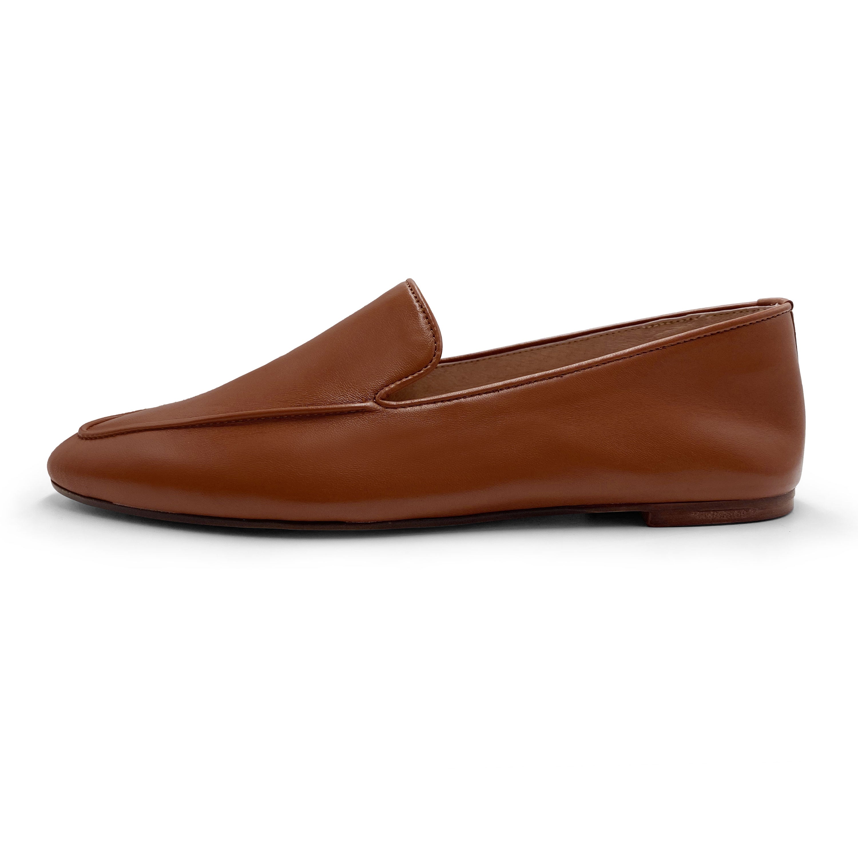 Mocassins femme en cuir marron