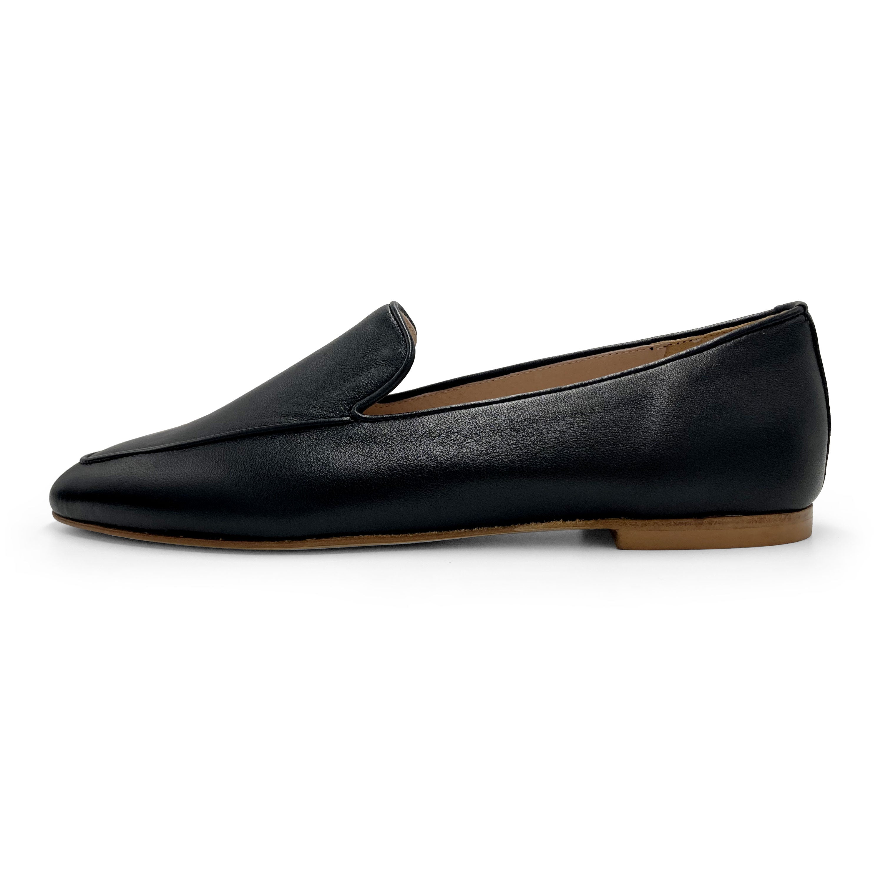 Mocassins femme en cuir noir