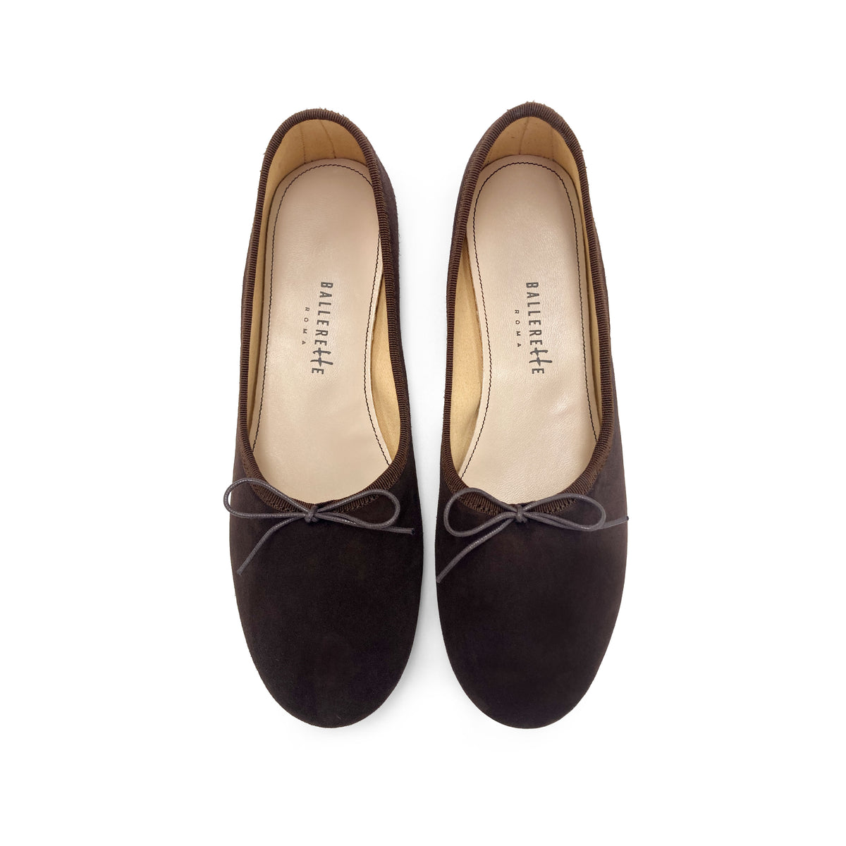 Dunkelbraune Damen "Glove" Ballerinas aus Wildleder
