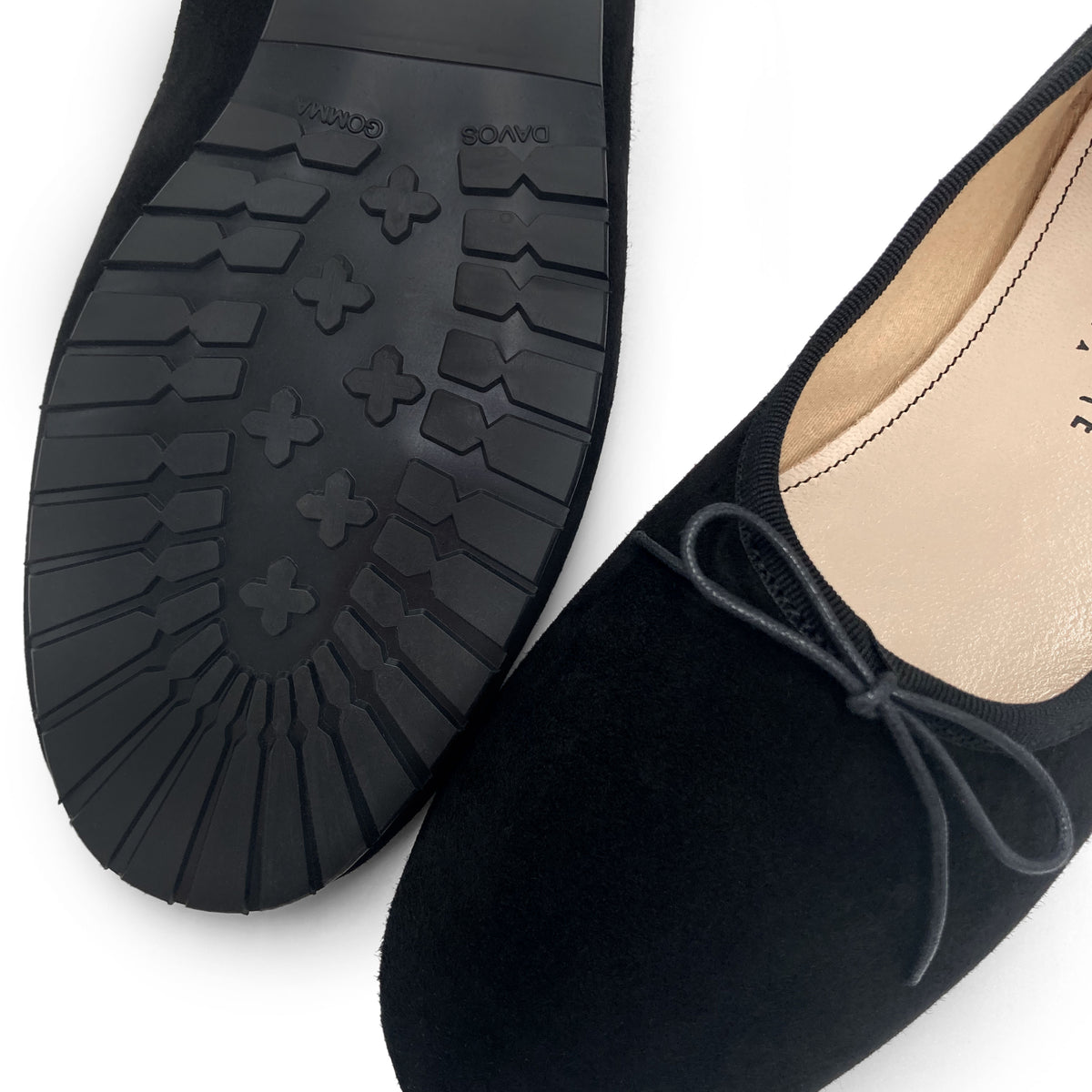 Schwarze Damen "Glove" Ballerinas aus Wildleder
