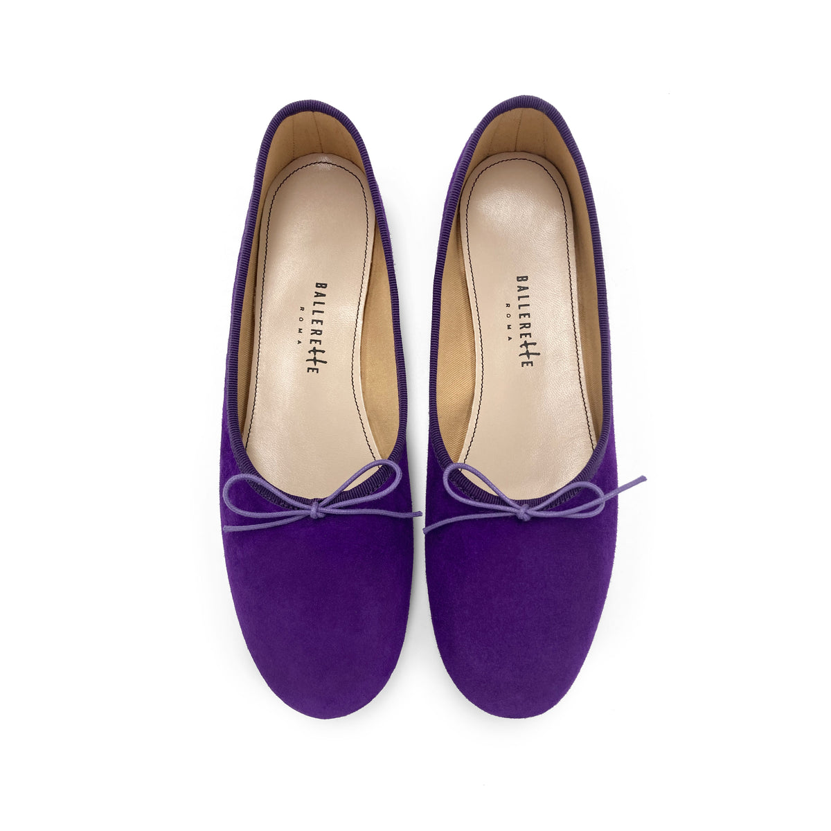 Ballerines "à gants" femme violettes en daim