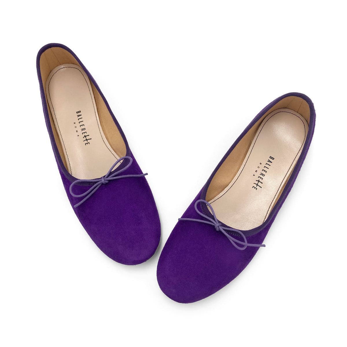 Ballerines "à gants" femme violettes en daim