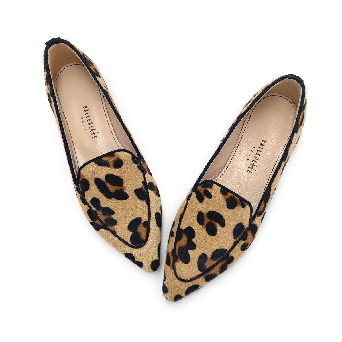 Mocassins élégants pour femme en cuir pony à motif animalier