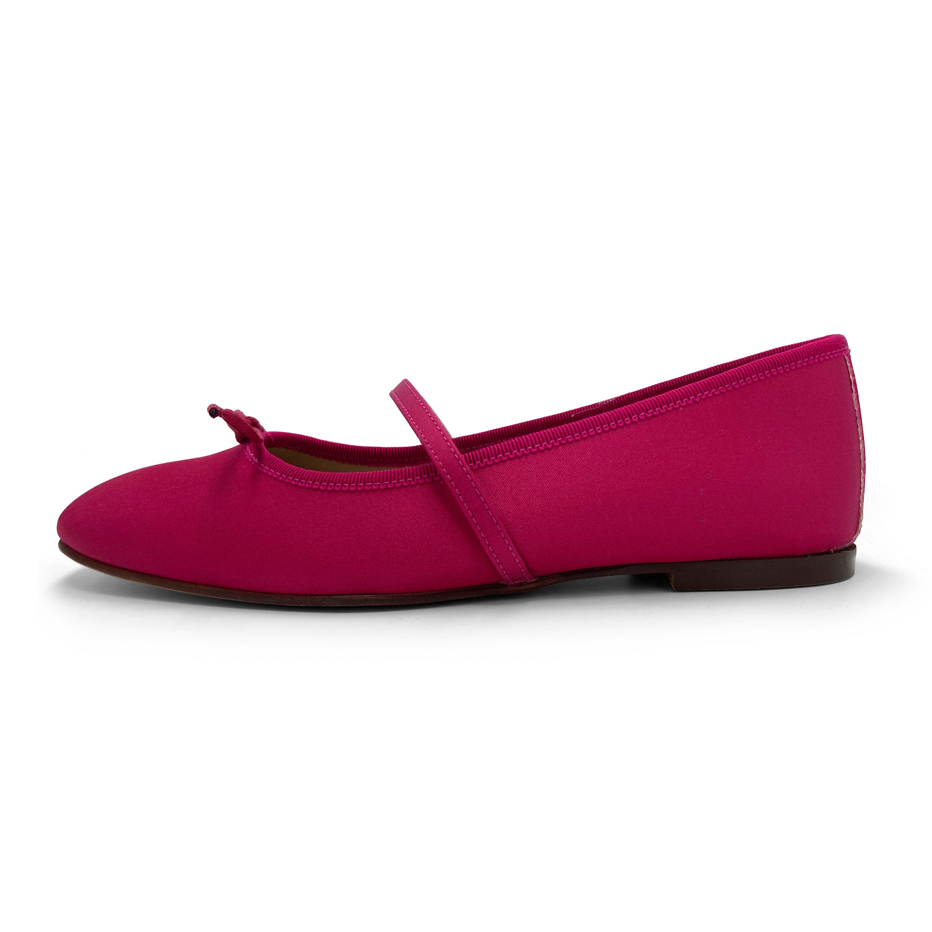 TT Go Green Collection - Ballerine Mary Jane fucsia in raso eco