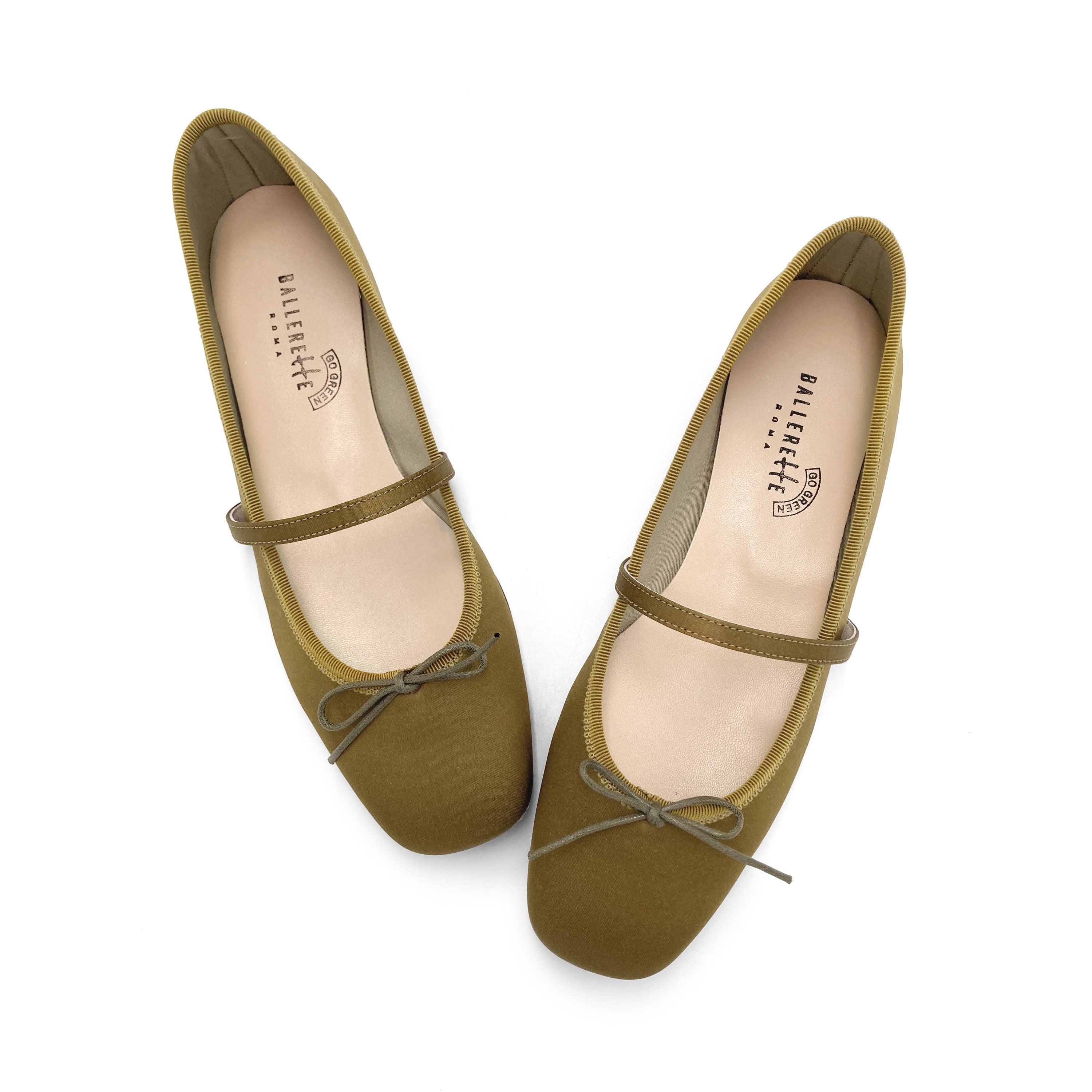 TT Go Green Collection - Ballerine Mary Jane marrone mostrada in raso eco