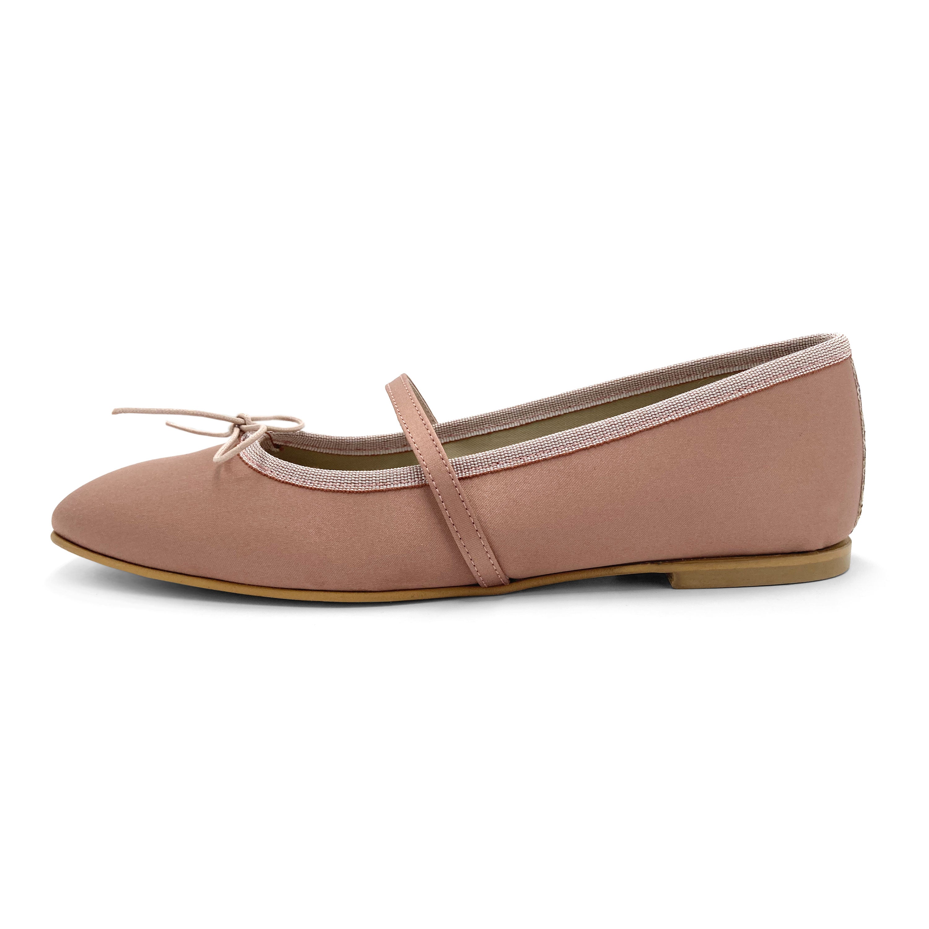 TT GO GREEN Collection - Ballerine Mary Jane rosa antico in raso ECO