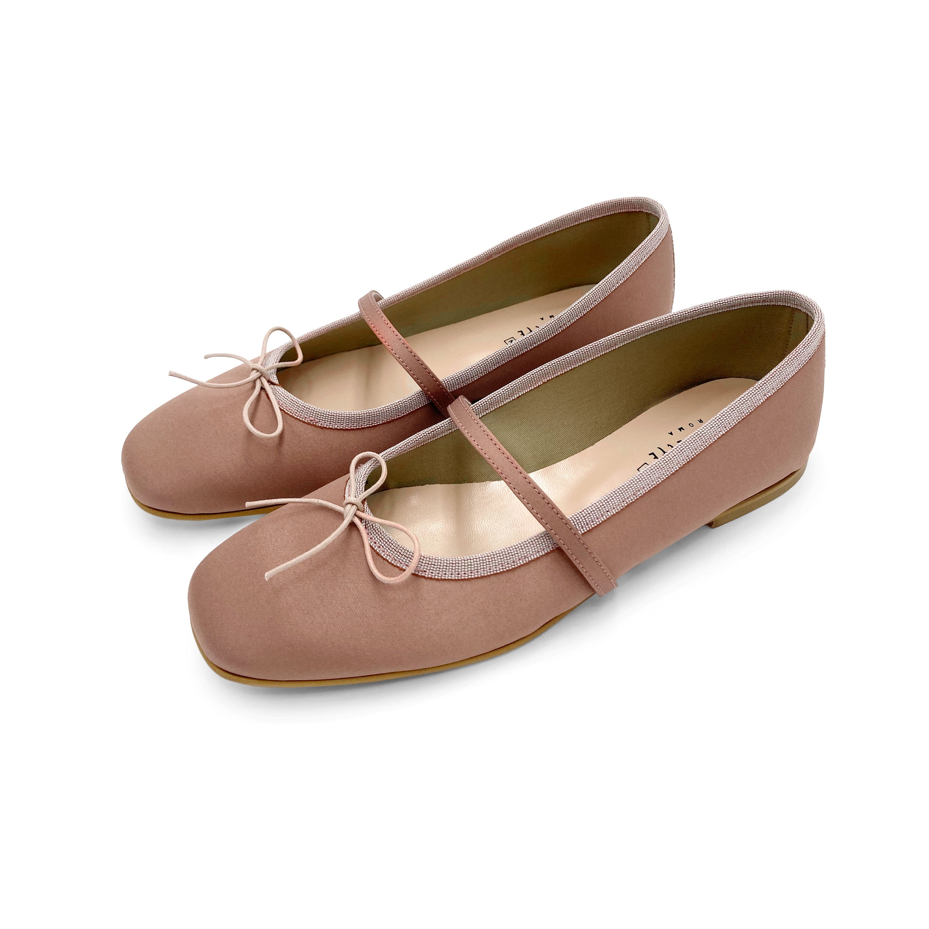 TT GO GREEN Collection - Ballerine Mary Jane rosa antico in raso ECO
