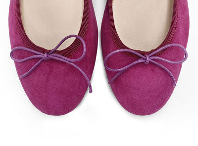 Plum Suede Ballet Flats with Heel