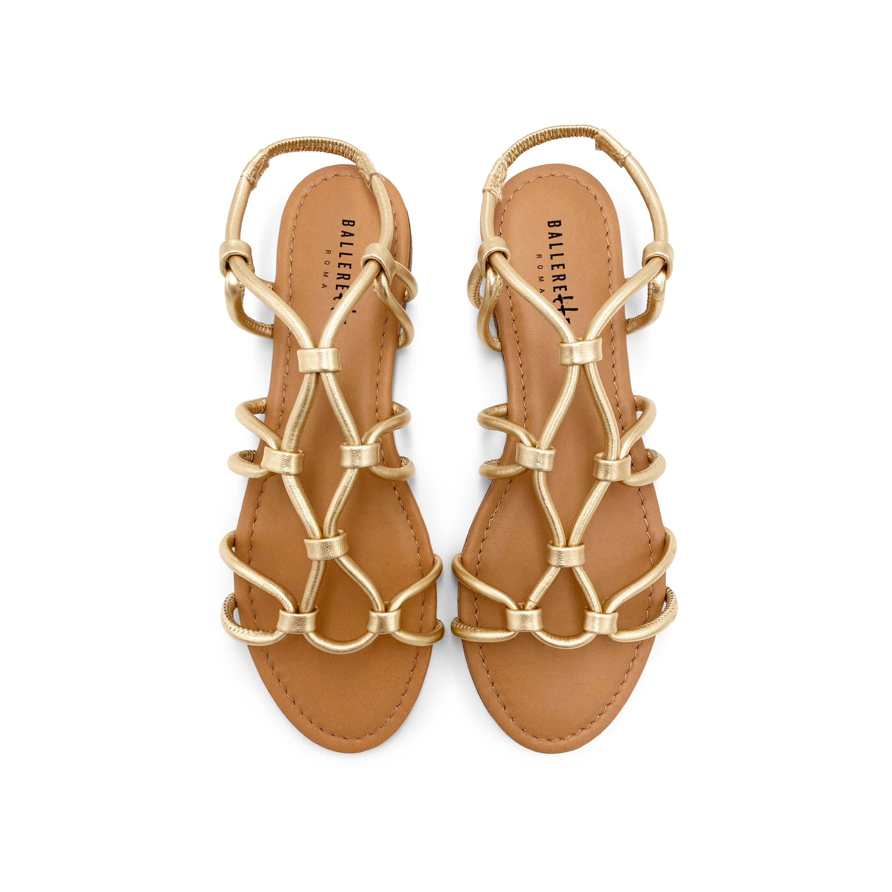 Sandalias romanas en piel oro