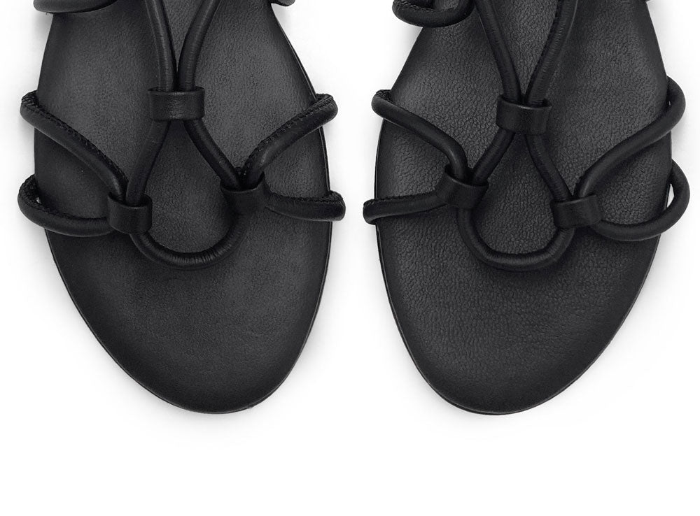 Römersandalen aus schwarem Leder