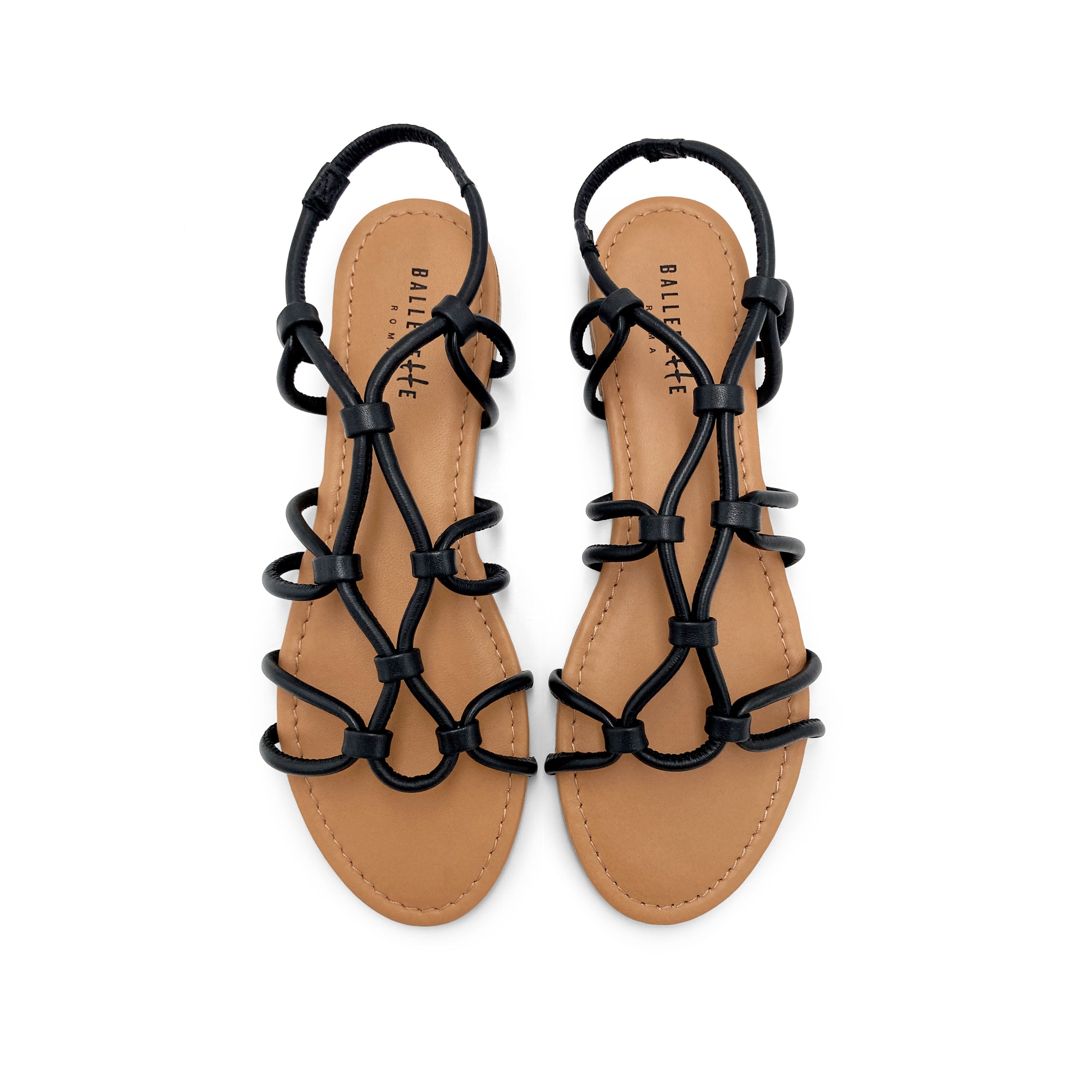 Sandalias romanas en piel negra