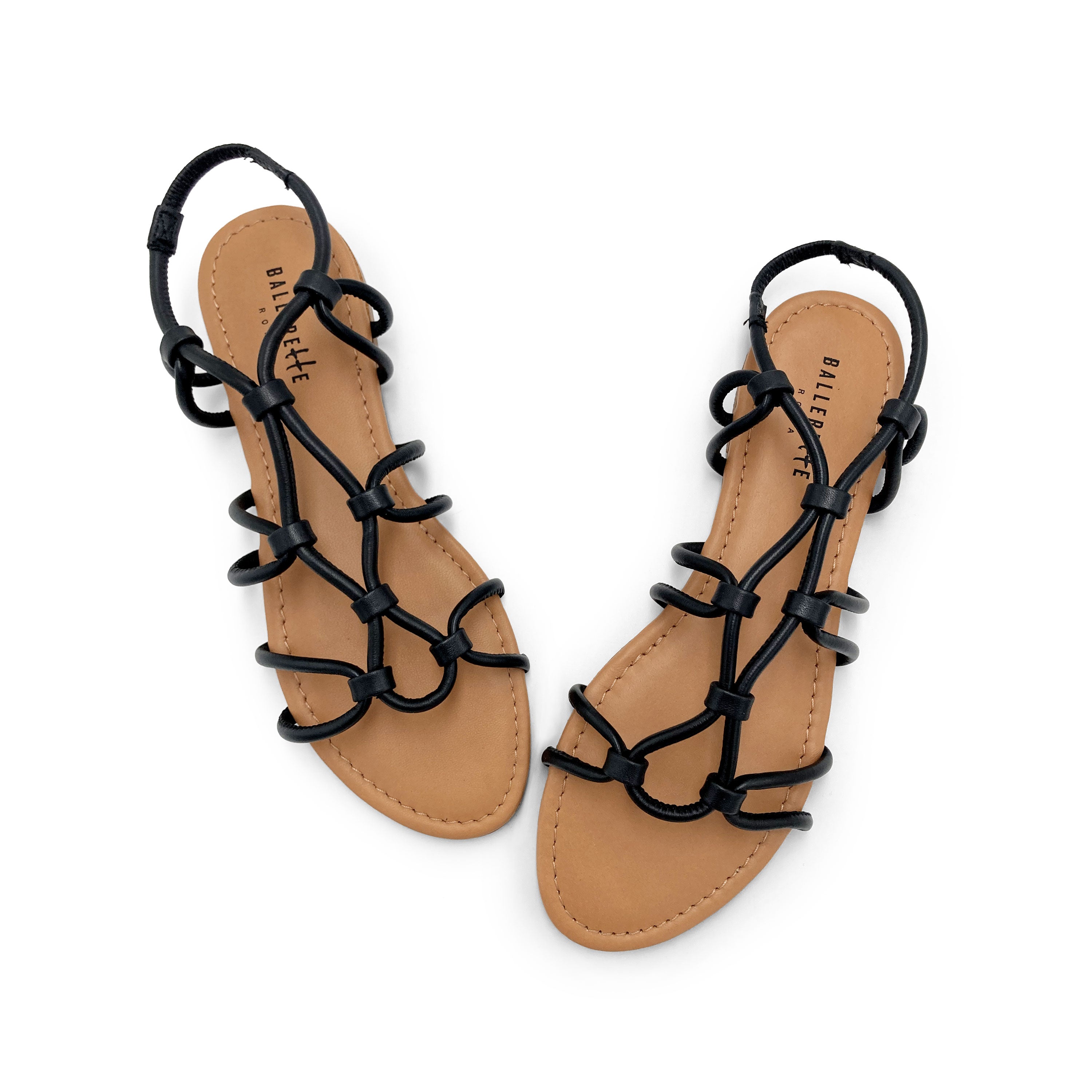 Sandalias romanas en piel negra