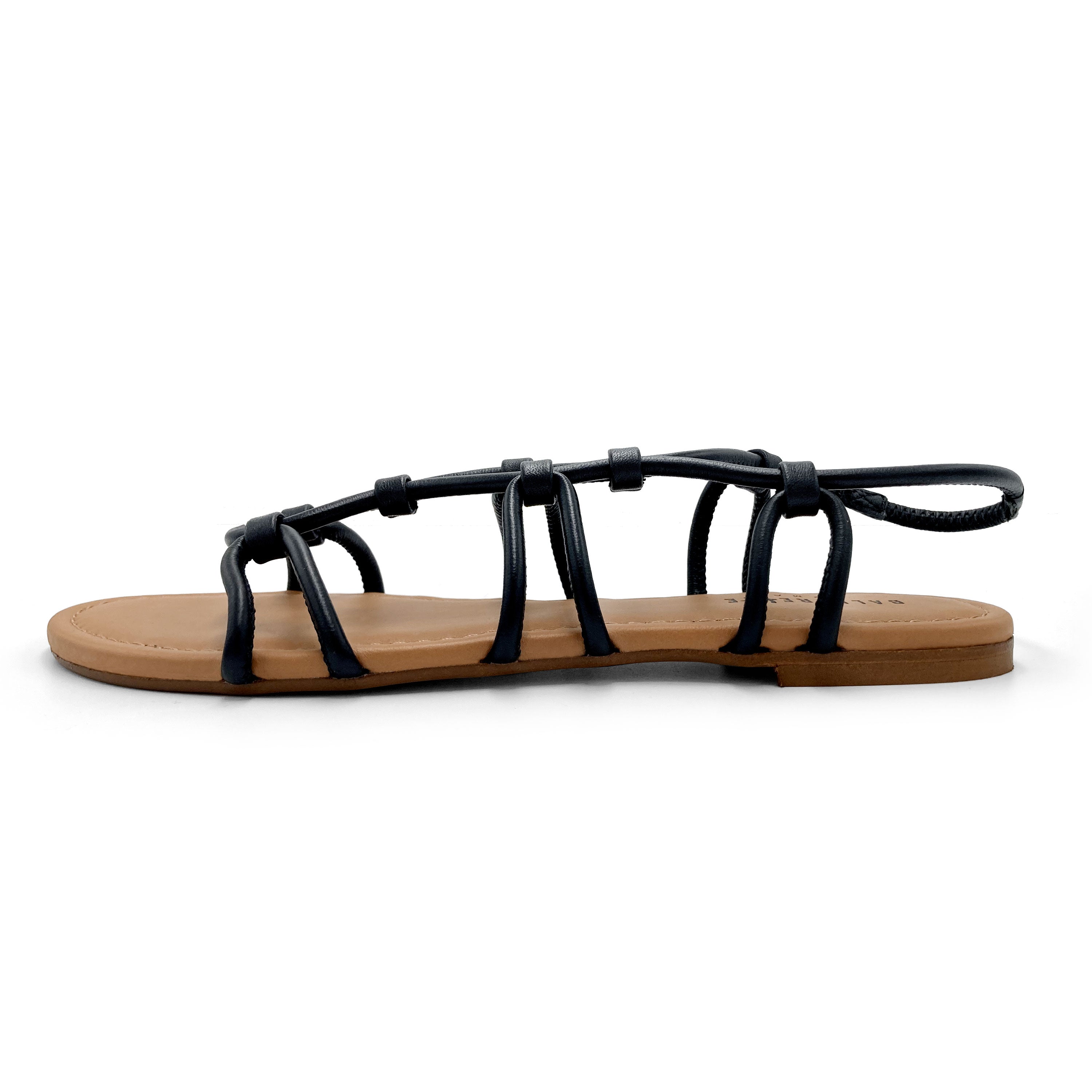 Sandales spartiates en cuir noir