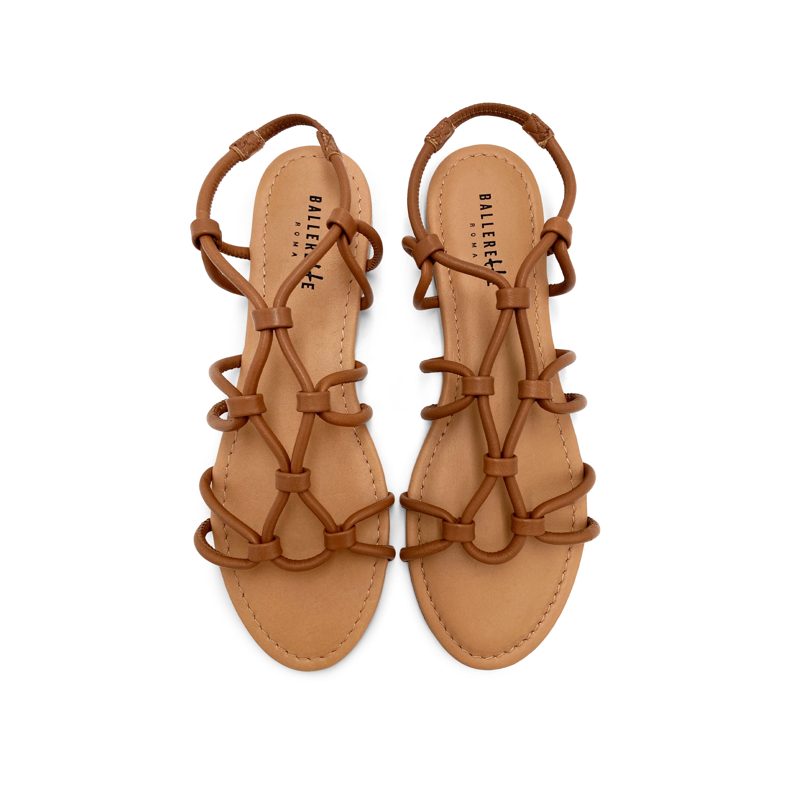 Sandalias romanas en piel marrón