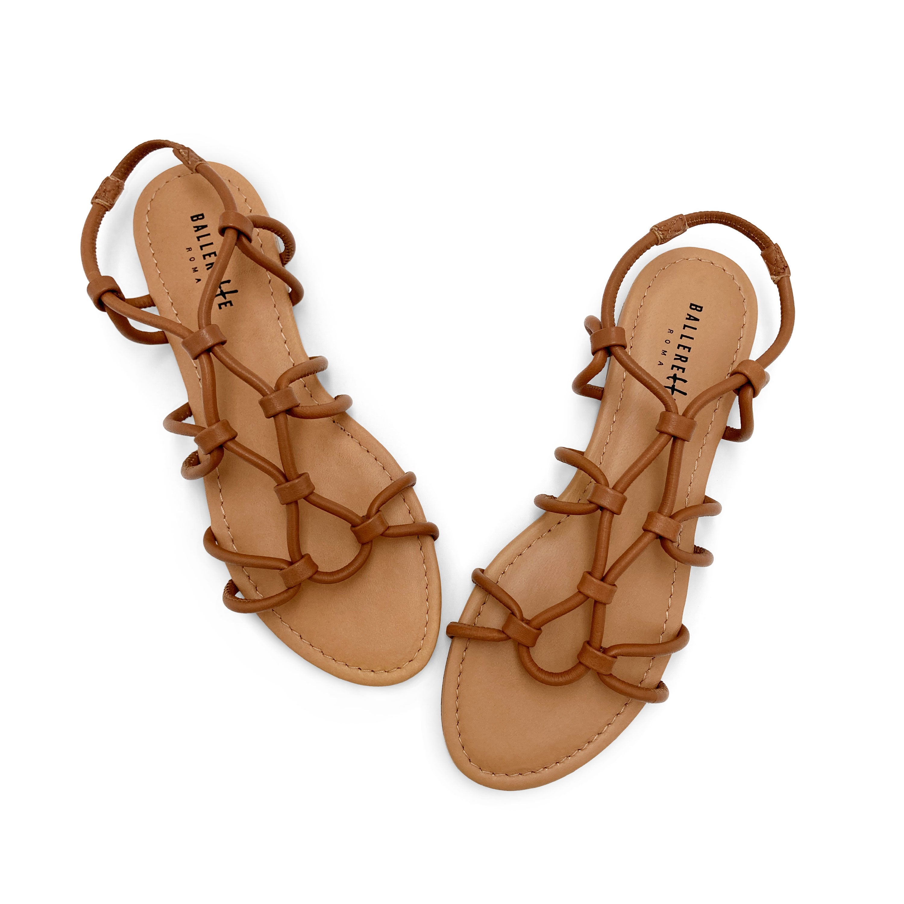 Sandalias romanas en piel marrón