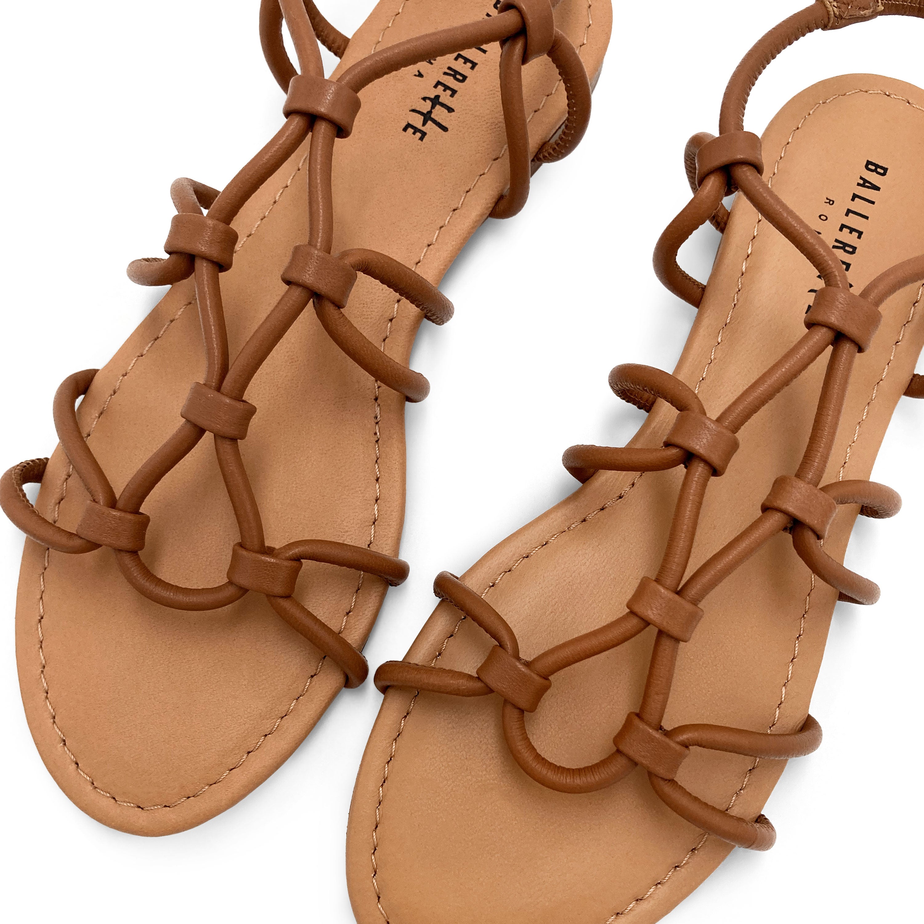 Sandales spartiates en cuir marron