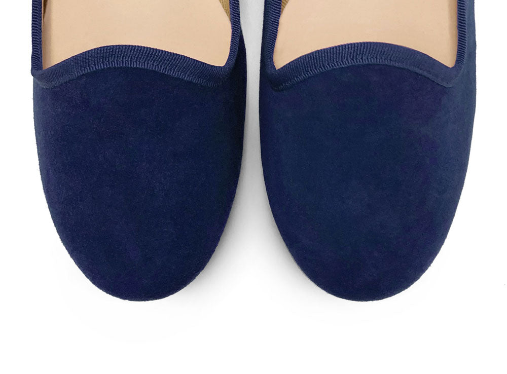 Blue suede women's loafers