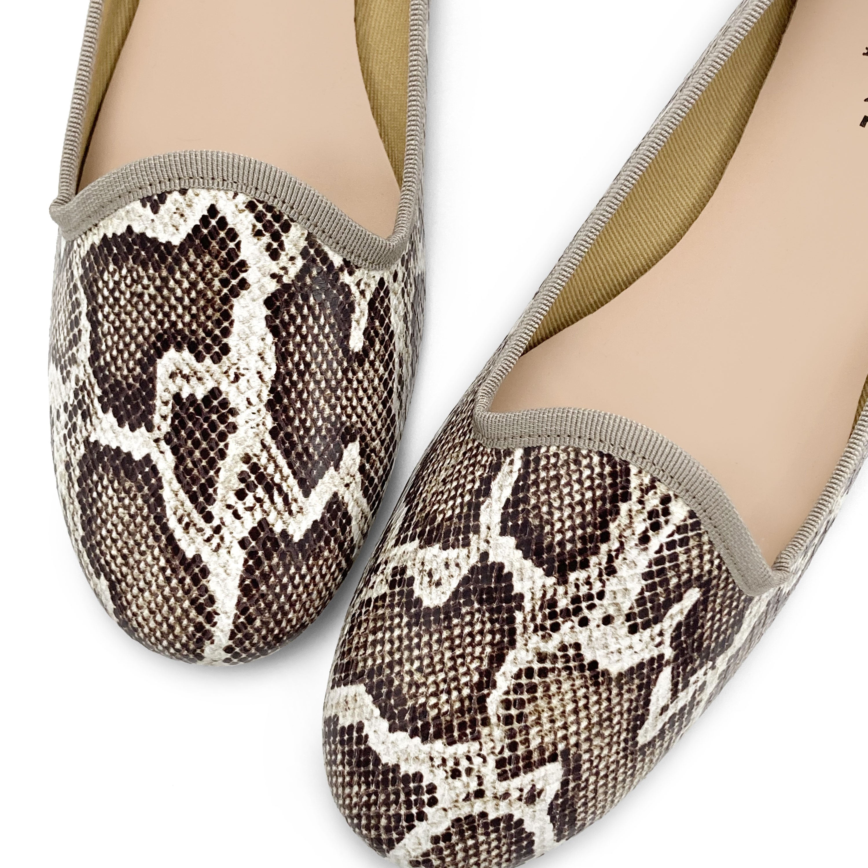 Damen-Loafer in Animal-Print-Python-Optik aus Leder
