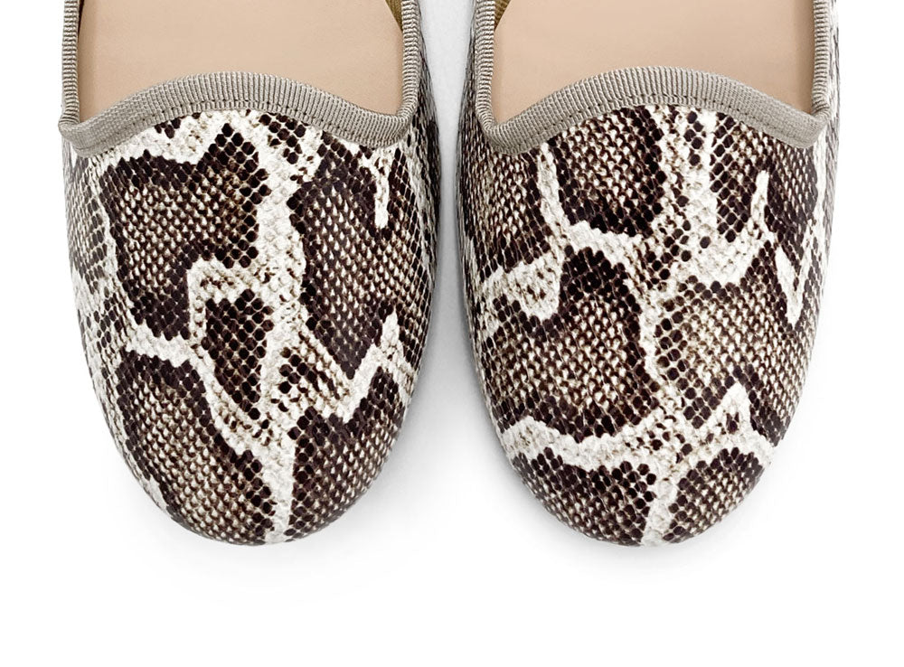 Damen-Loafer in Animal-Print-Python-Optik aus Leder