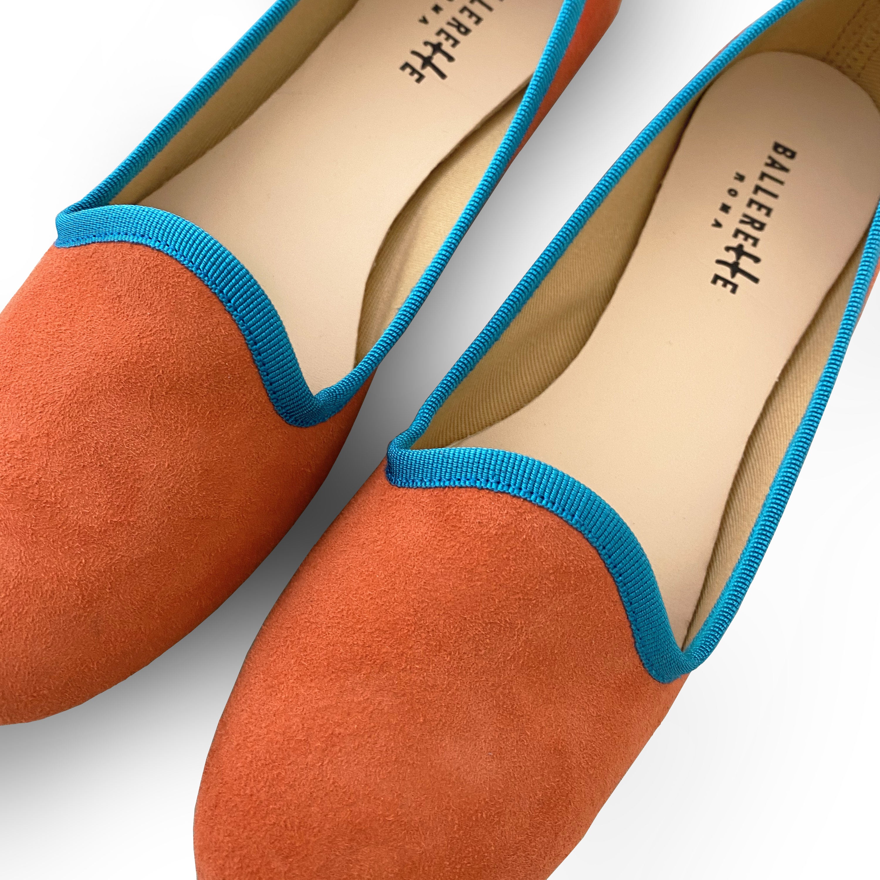 Slippers donna in camoscio arancio