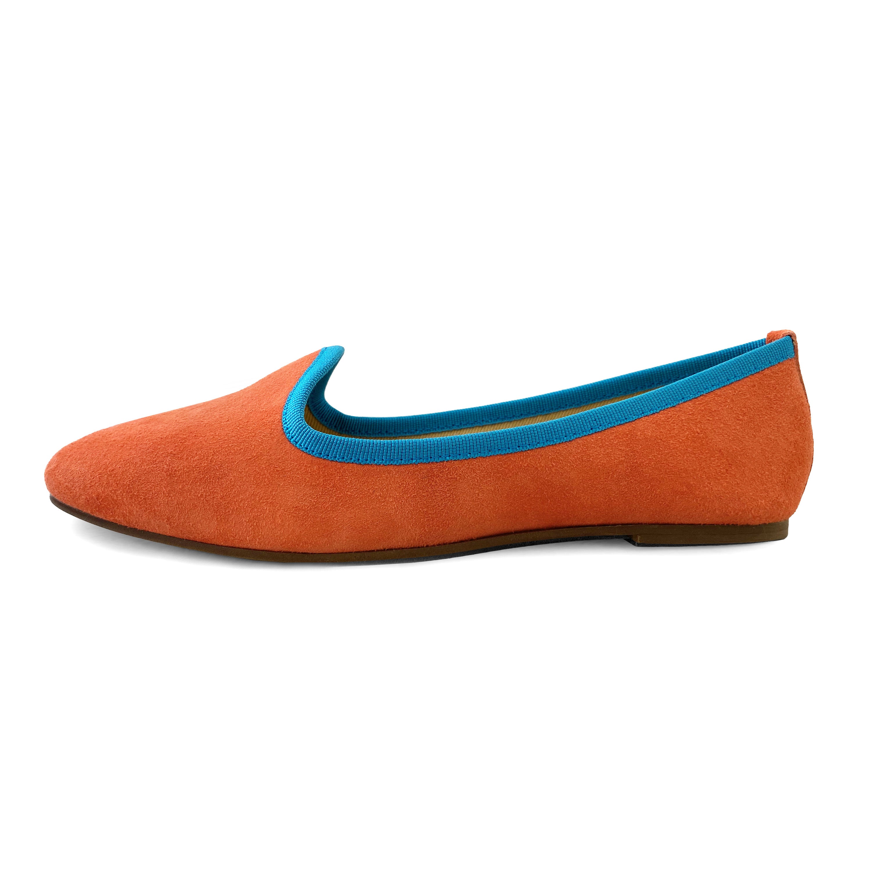 Slippers donna in camoscio arancio