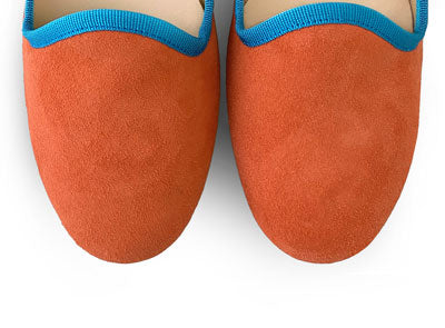Slippers donna in camoscio arancio