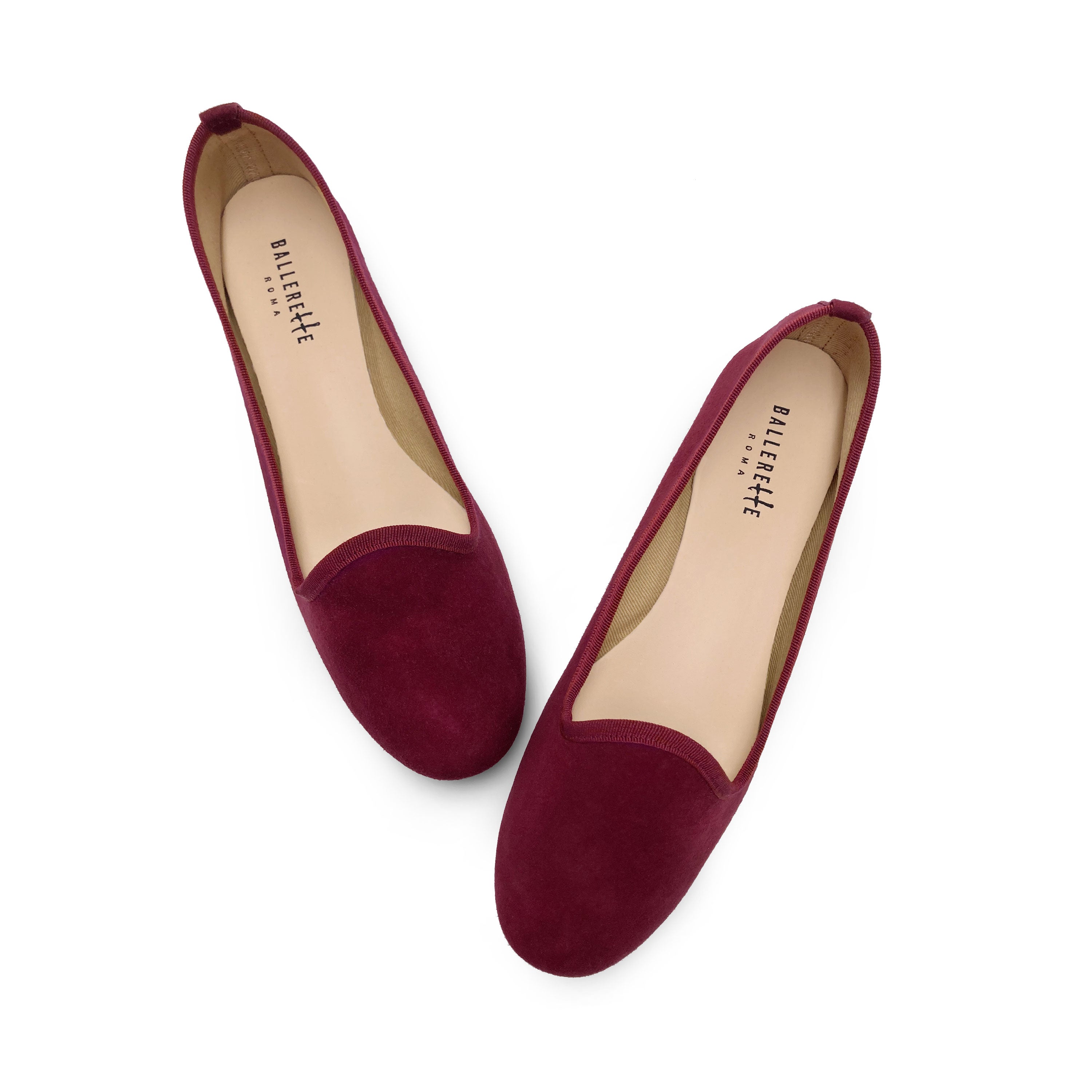 Slippers pour femmes en daim bordeaux