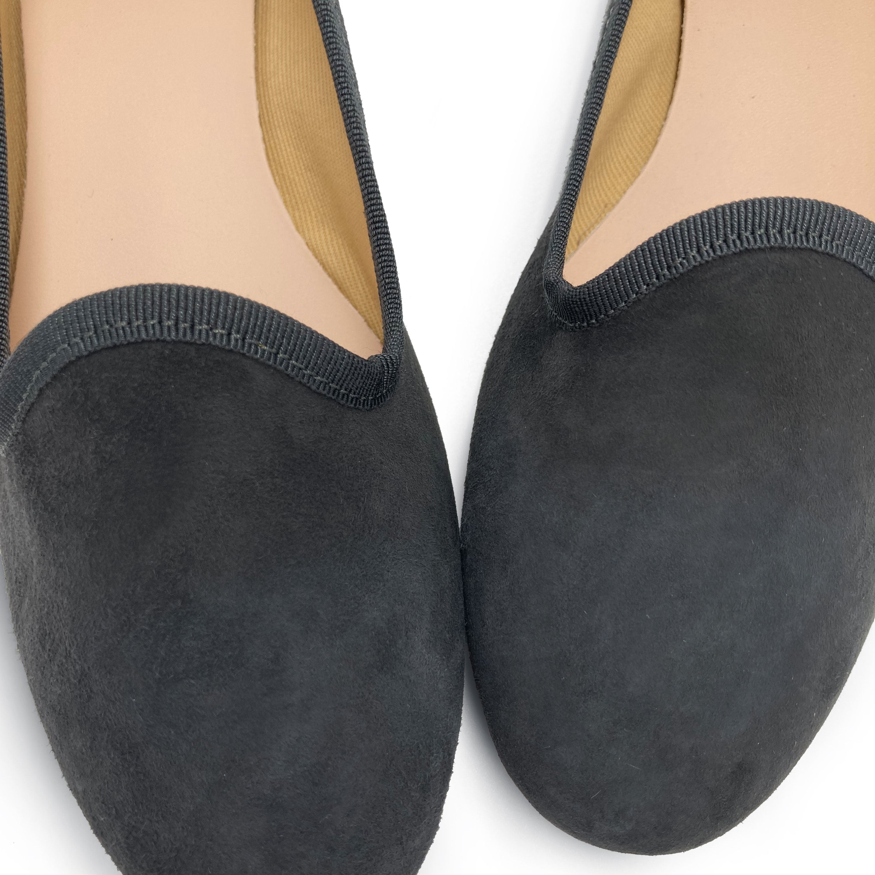 Slippers donna in camoscio grigio fumo