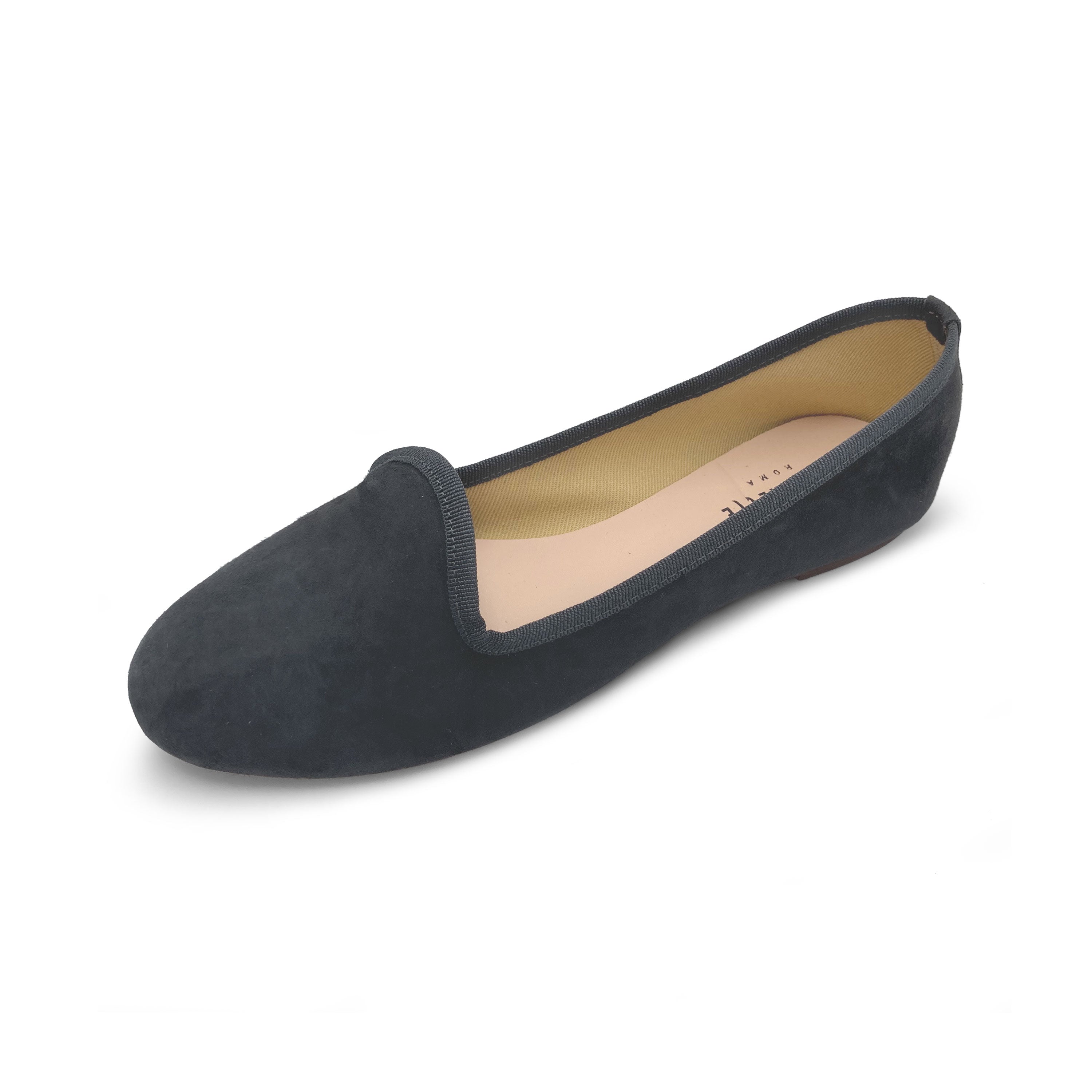 Slippers donna in camoscio grigio fumo