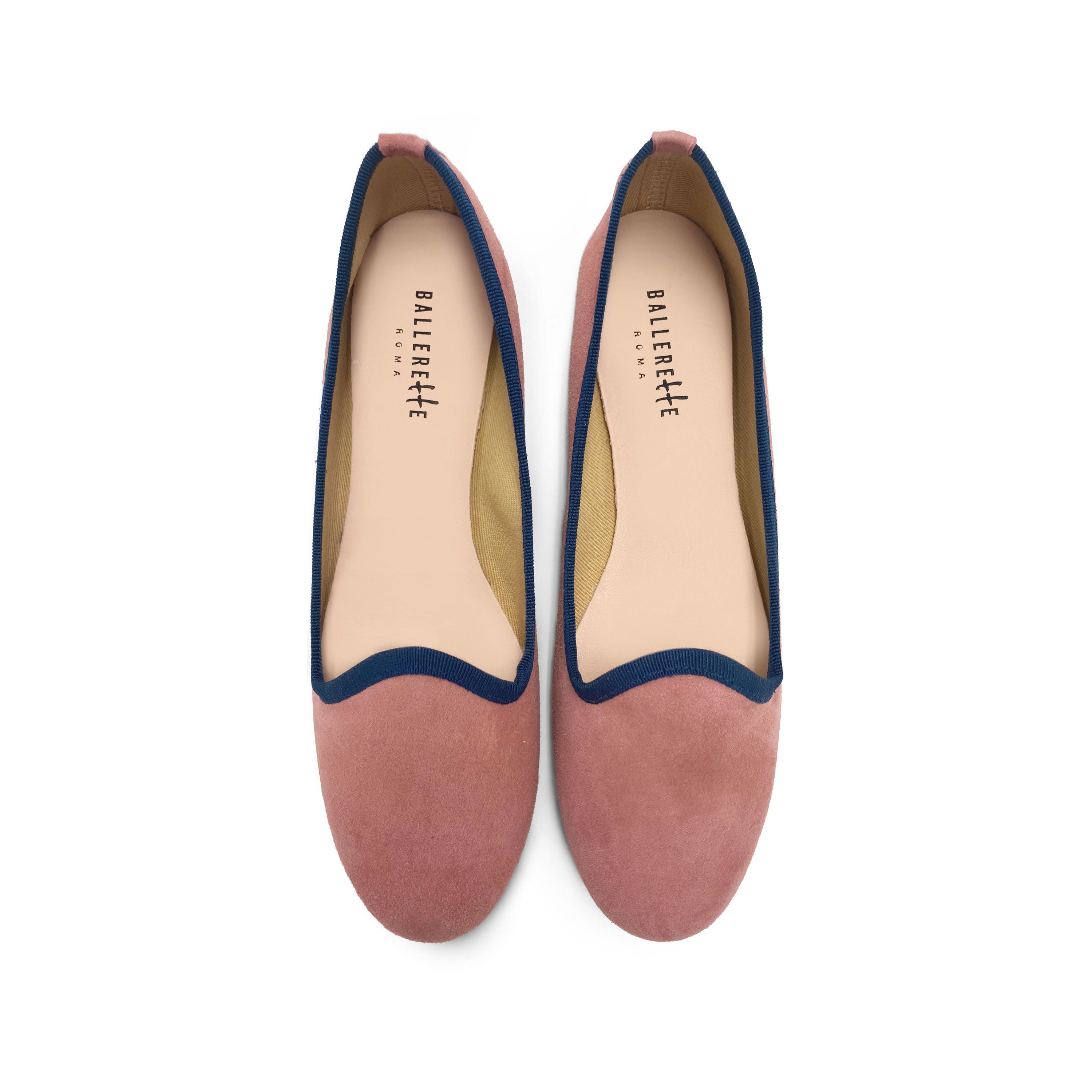 Chaussons femme en daim vieux rose