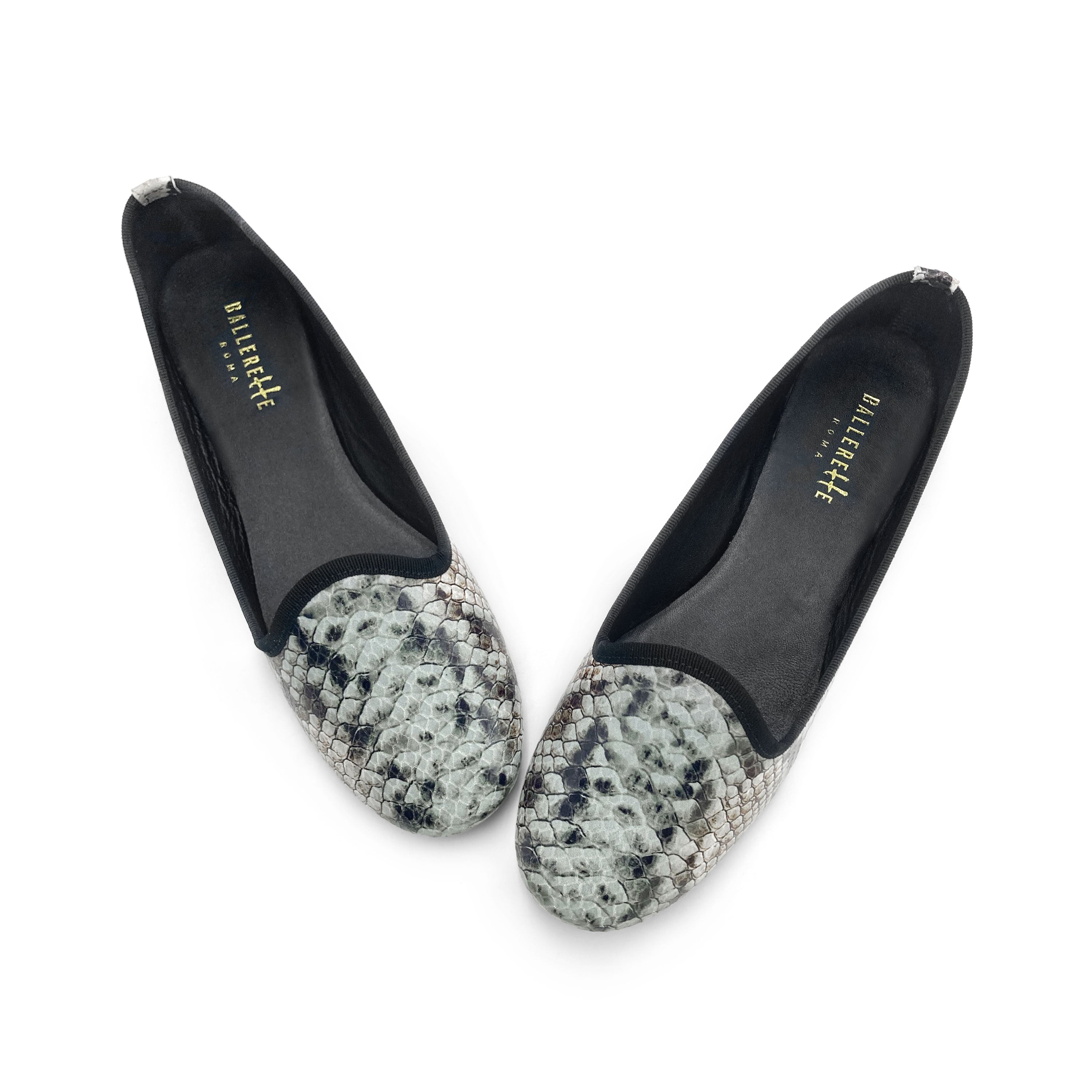 Slippers donna animalier pitonate in pelle