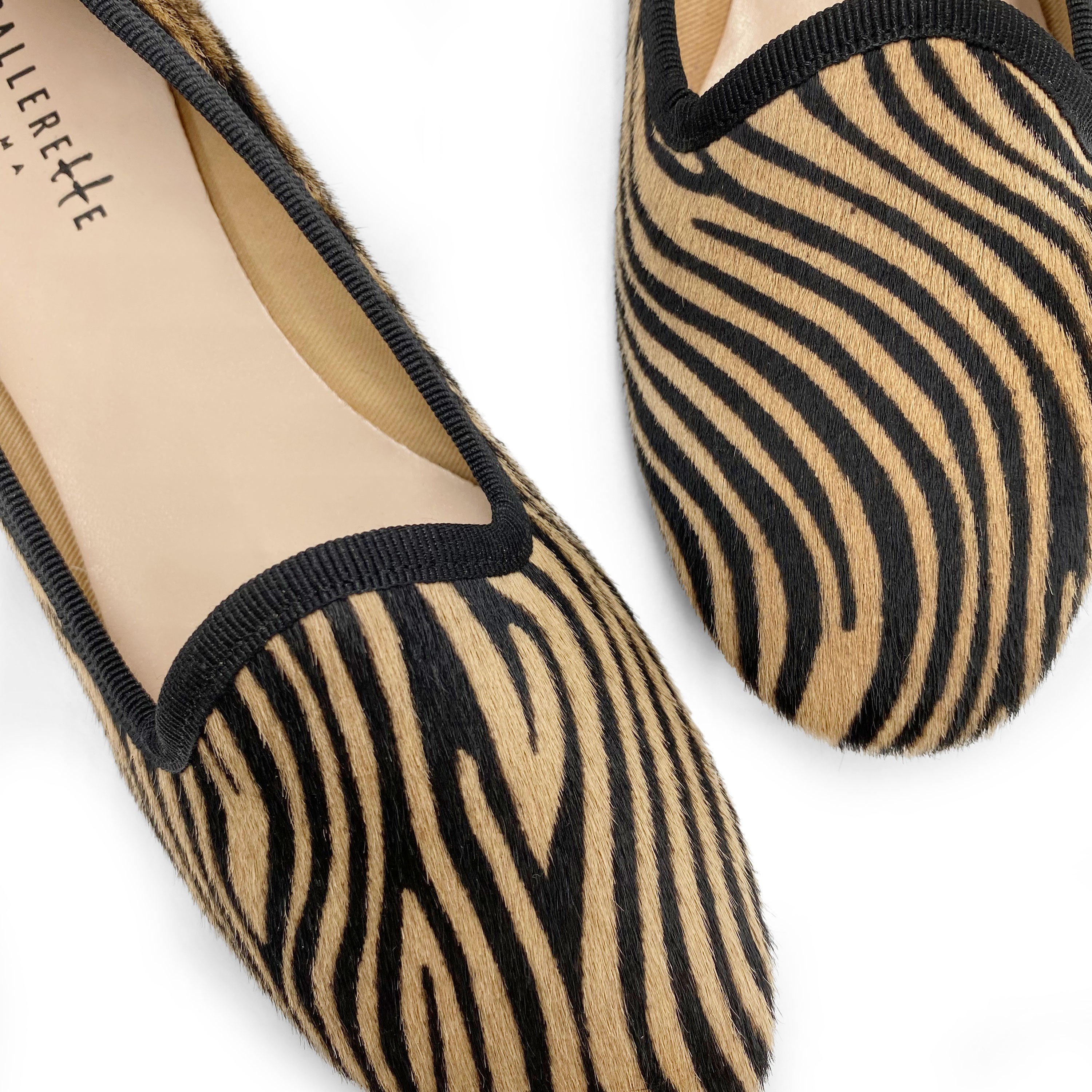 Slippers donna zebrate in cavallino