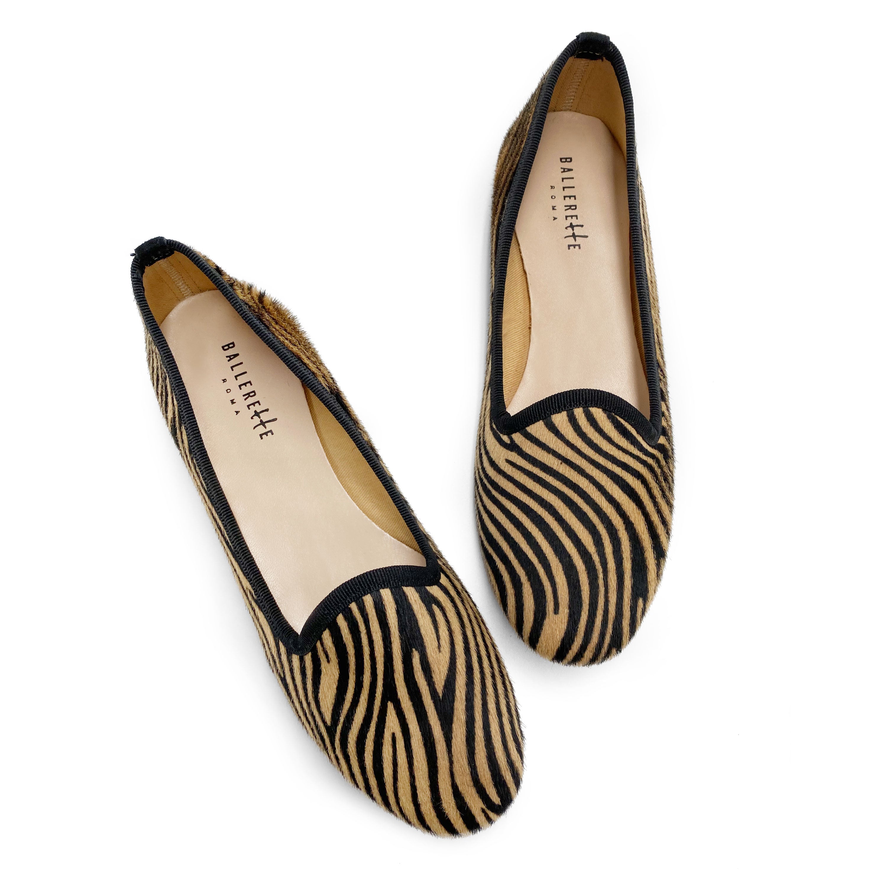 Slippers donna zebrate in cavallino