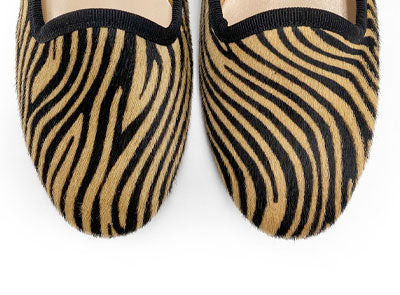 Slippers donna zebrate in cavallino