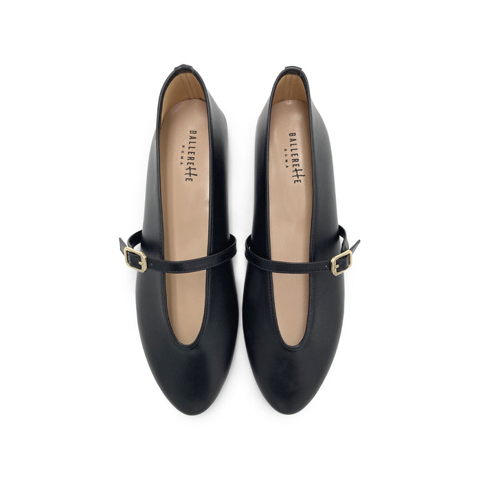 MISS JANE SANDAL 90MM IN BLACK CALFSKIN EMBELLISHED BALL