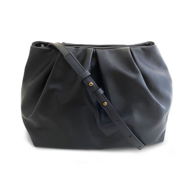Black leather bag with shoulder bag