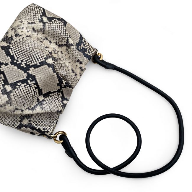 Animalier print effect leather handbag