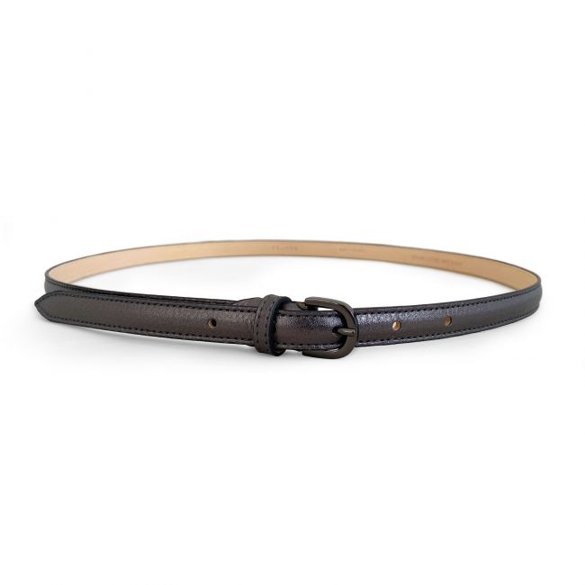 Iron laminate leather women's belt