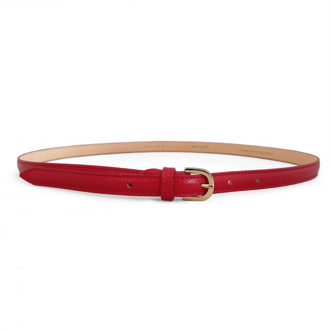 Red leather women's belt