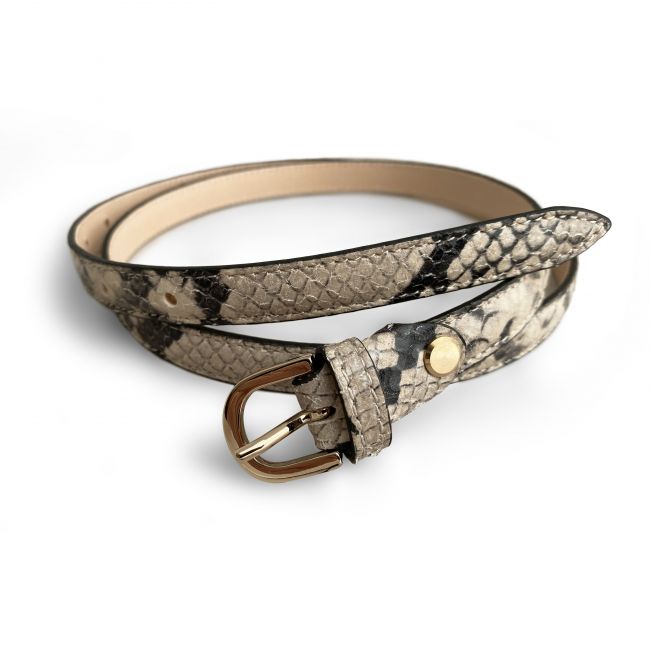 Animalier print leather women's belt