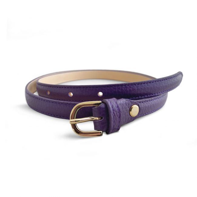 Purple leather women's belt