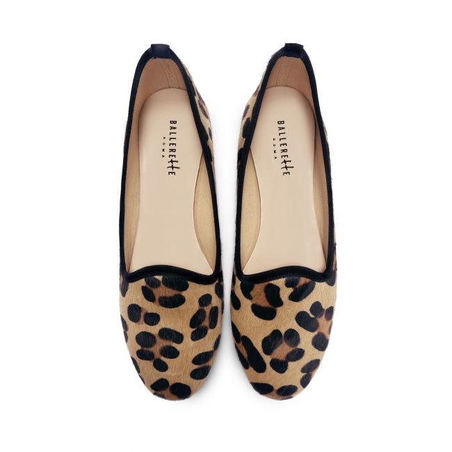 Spotted calf hair women loafers