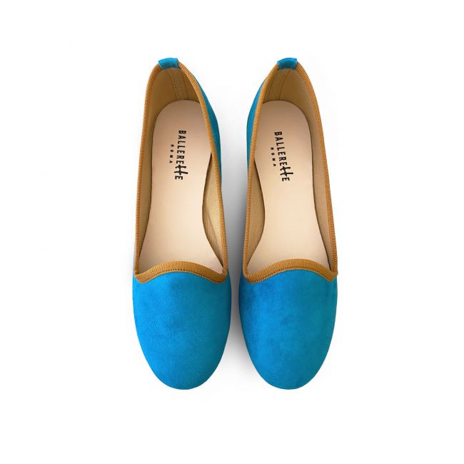 Light blue suede loafers