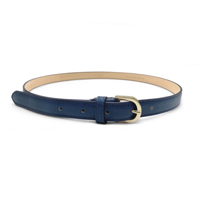 Women's blue leather belt