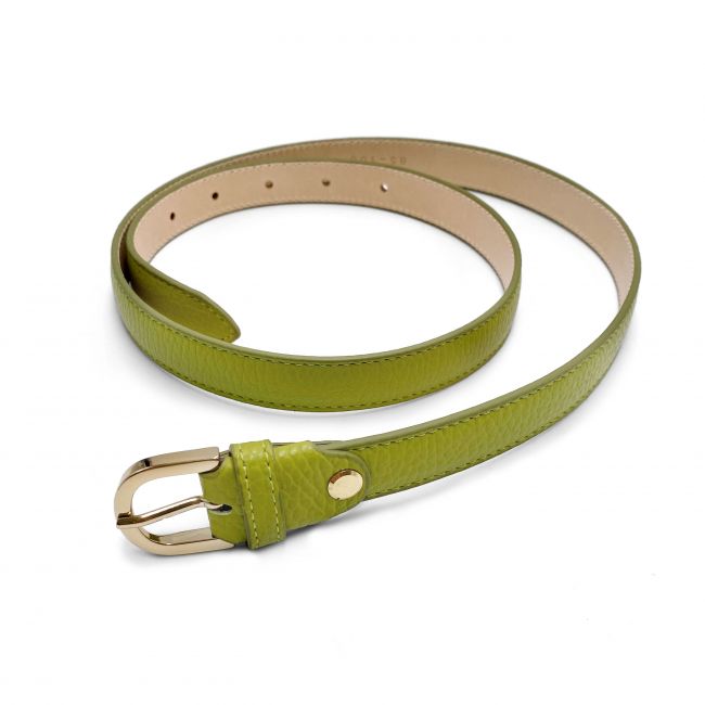 Cinturón de cuero verde para mujer
